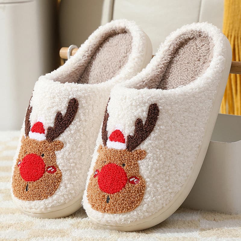 Christmas Home Slippers Soft Cozy Bedroom Slipper Slip On House Shoes.