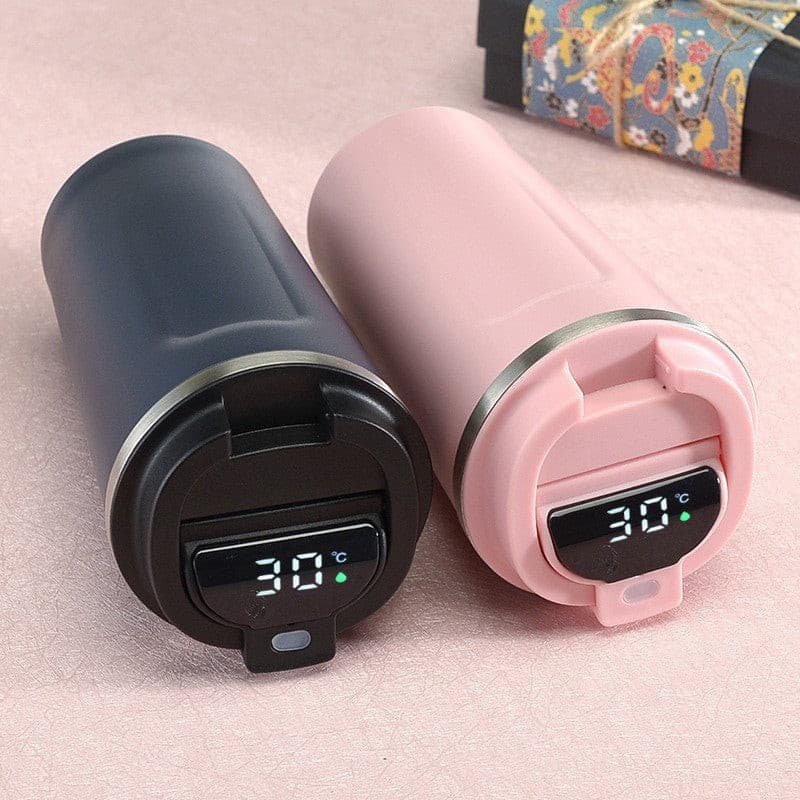 Stainless Steel Coffee Vacuum Insulated Travel Mug Tumbler With Temperature Display Hot / Ice Coffee,Tea.