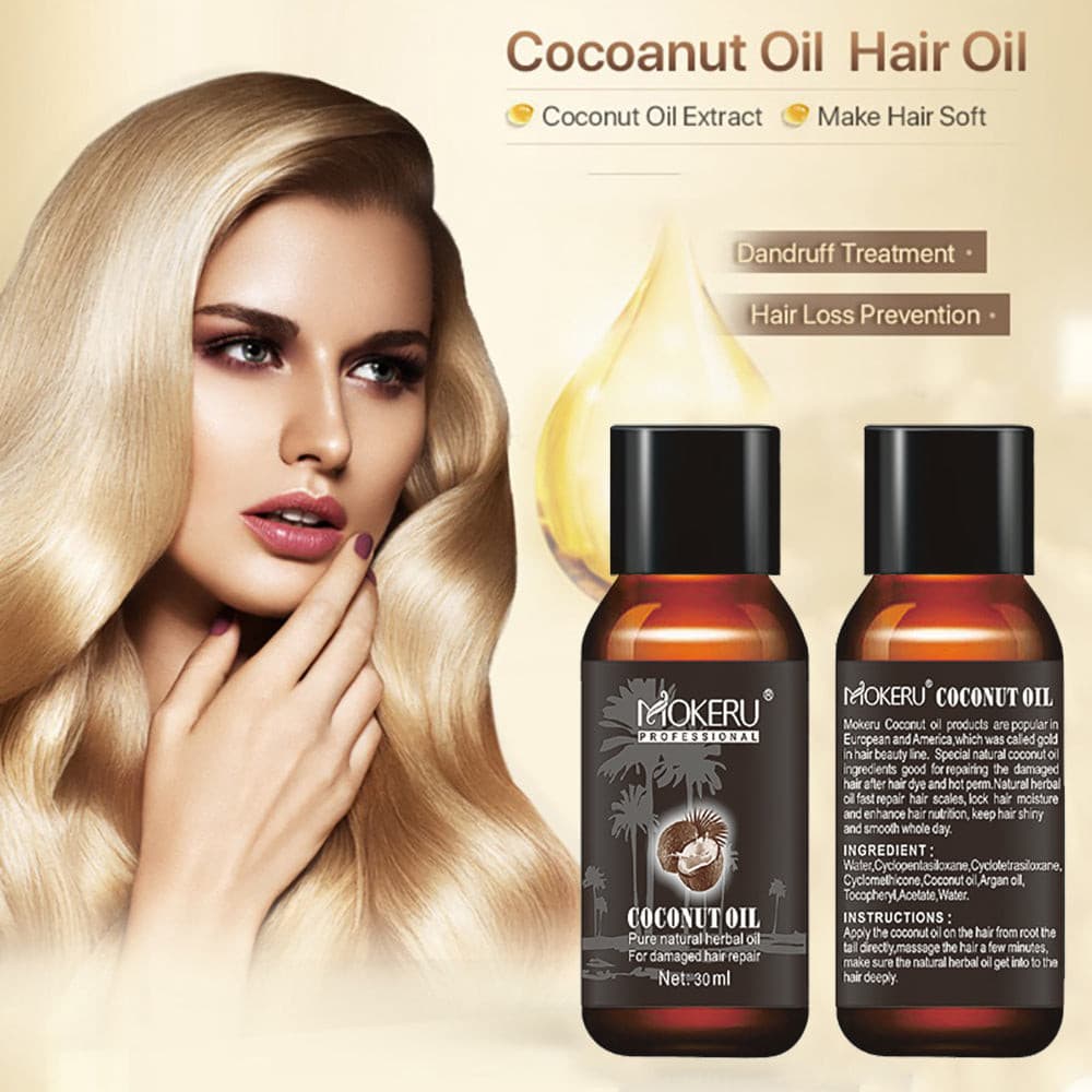 Mokeru Coconut Oil | Repair Damaged Hair Perms and Dying | Split Hair Ends.