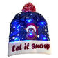 LED Christmas Hat Sweater Knitted Beanie Christmas Light Up Knitted Hat.