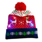 LED Christmas Hat Sweater Knitted Beanie Christmas Light Up Knitted Hat.
