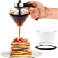 Improved - Dripless  Syrup Glass Food Dispenser with Stainless Steel Top | Beautiful Glass Diamond Design with Stand.