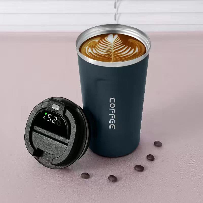 Stainless Steel Coffee Vacuum Insulated Travel Mug Tumbler With Temperature Display Hot / Ice Coffee,Tea.