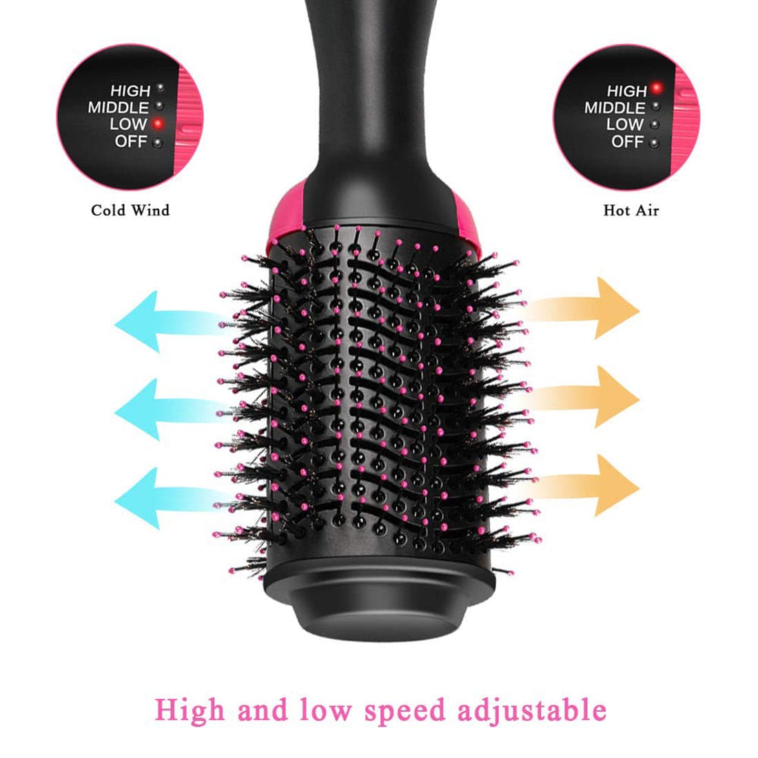 4 in 1  Hair Dryer & Volumizer Hair Brush Roller Rotate Comb Styling Straightening Curling Iron.