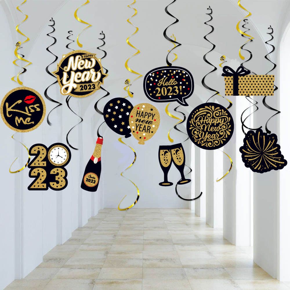 New Year Spiral Decoration Interior Party Decorations.
